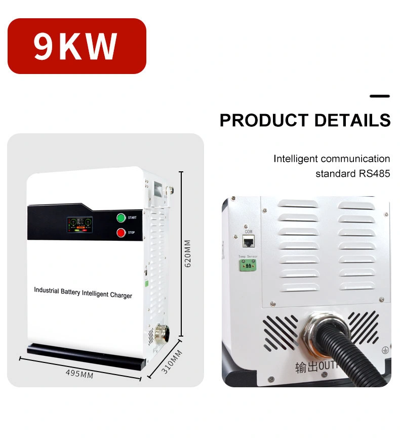 9kw Industrial Battery Charger 24V/300A 48V/150A 80V/90A 120V/60A Portable Battery Charger